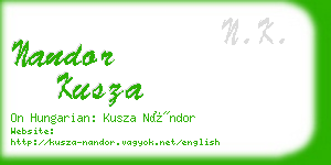 nandor kusza business card